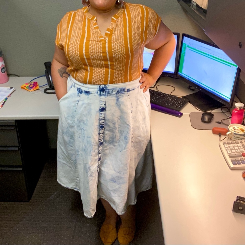 Denim Midi Skirt